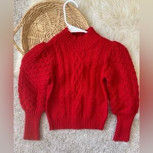 Janie and Jack Red Cable Knit Scalloped
Collar Sweater Size 5